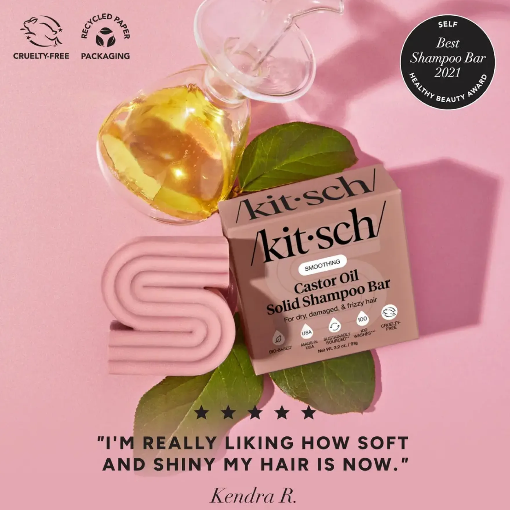 Smoothing Castor Oil Nourishing Shampoo & Conditioner Bar Set