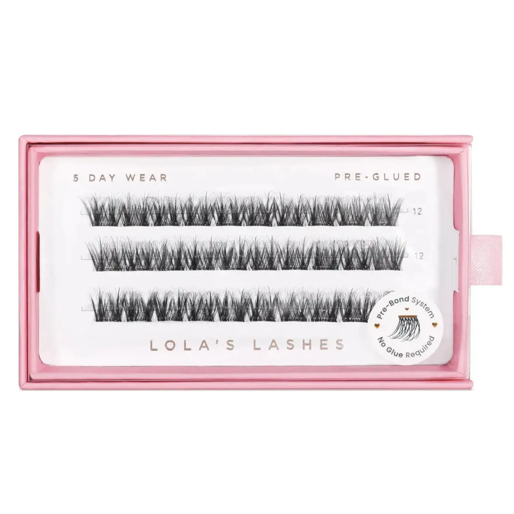 Soft Definition Single Length Pre-glued Lashes 12 mm Medium