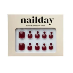 Soft Gel Press-On Toe Nails Wine