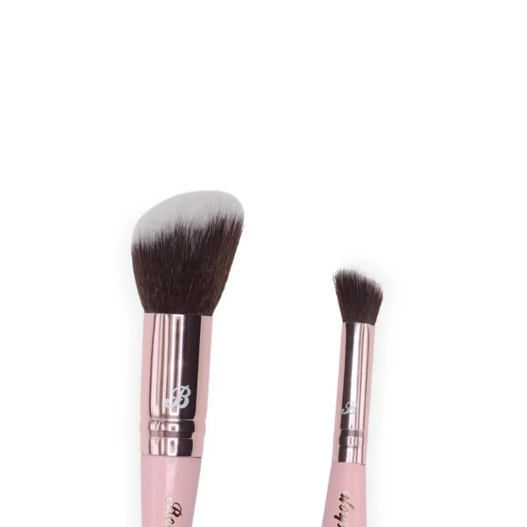 Soft Pink and Gold Contour and Blush Duo Brush