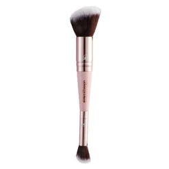 Soft Pink and Gold Contour and Blush Duo Brush