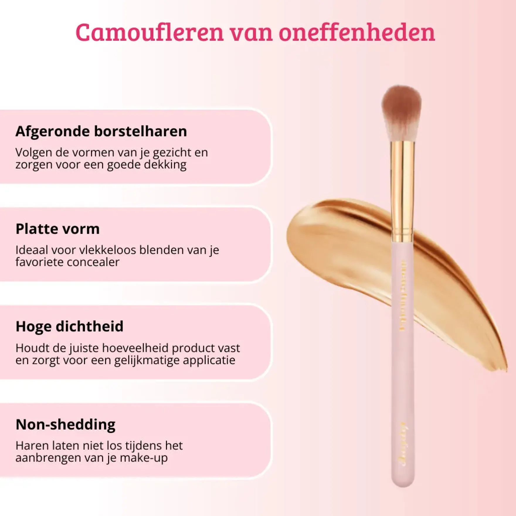 Soft Pink & Gold Brightening Concealer Brush