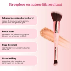Soft Pink & Gold Bronzer & Blush Blending Brush