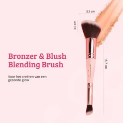 Soft Pink & Gold Bronzer & Blush Blending Brush