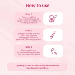 Soft Pink & Gold Bronzer & Blush Blending Brush