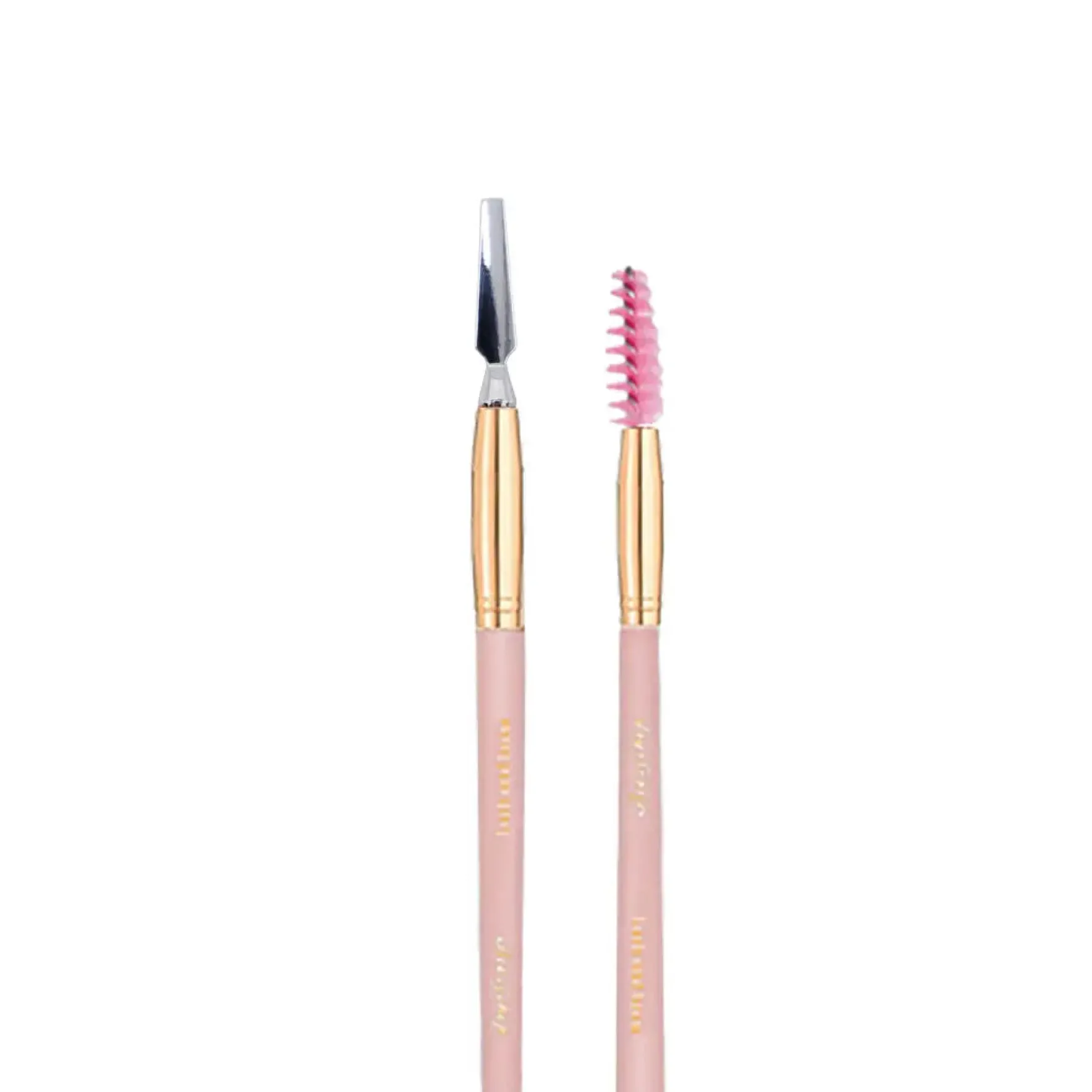 Soft Pink & Gold Brow Sculpting Duo Brush