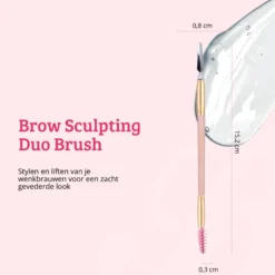 Soft Pink & Gold Brow Sculpting Duo Brush