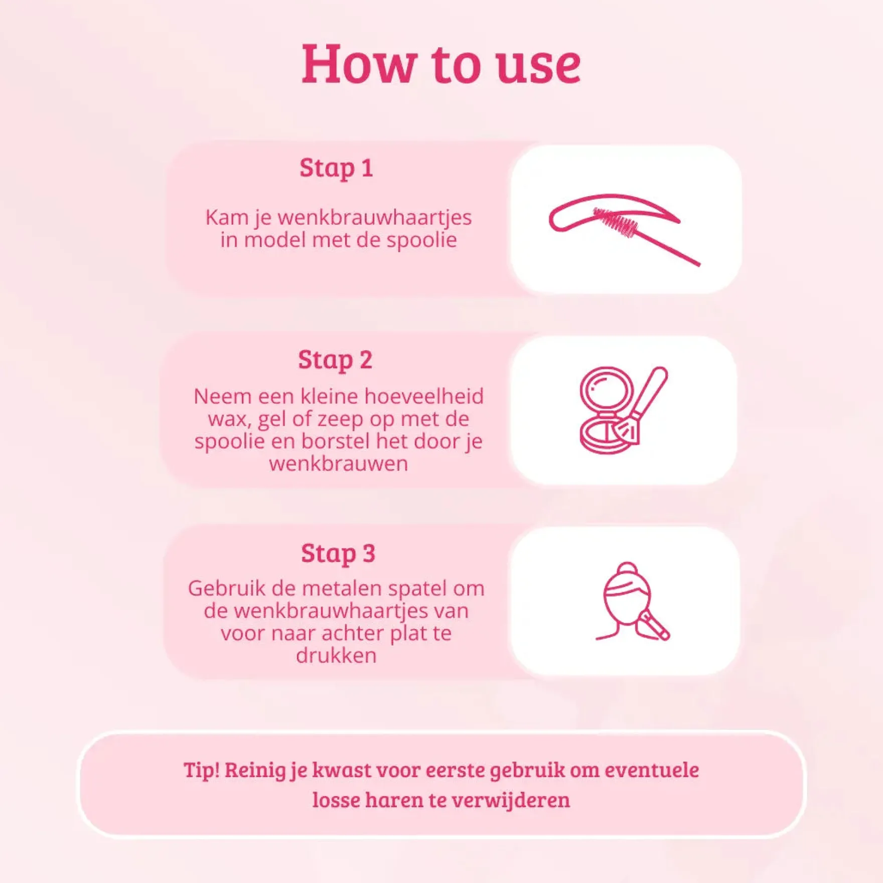 Soft Pink & Gold Brow Sculpting Duo Brush
