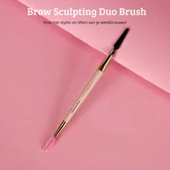 Soft Pink & Gold Brow Sculpting Duo Brush