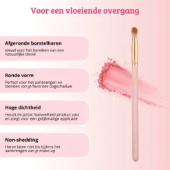 Soft Pink & Gold Crease Blender Brush