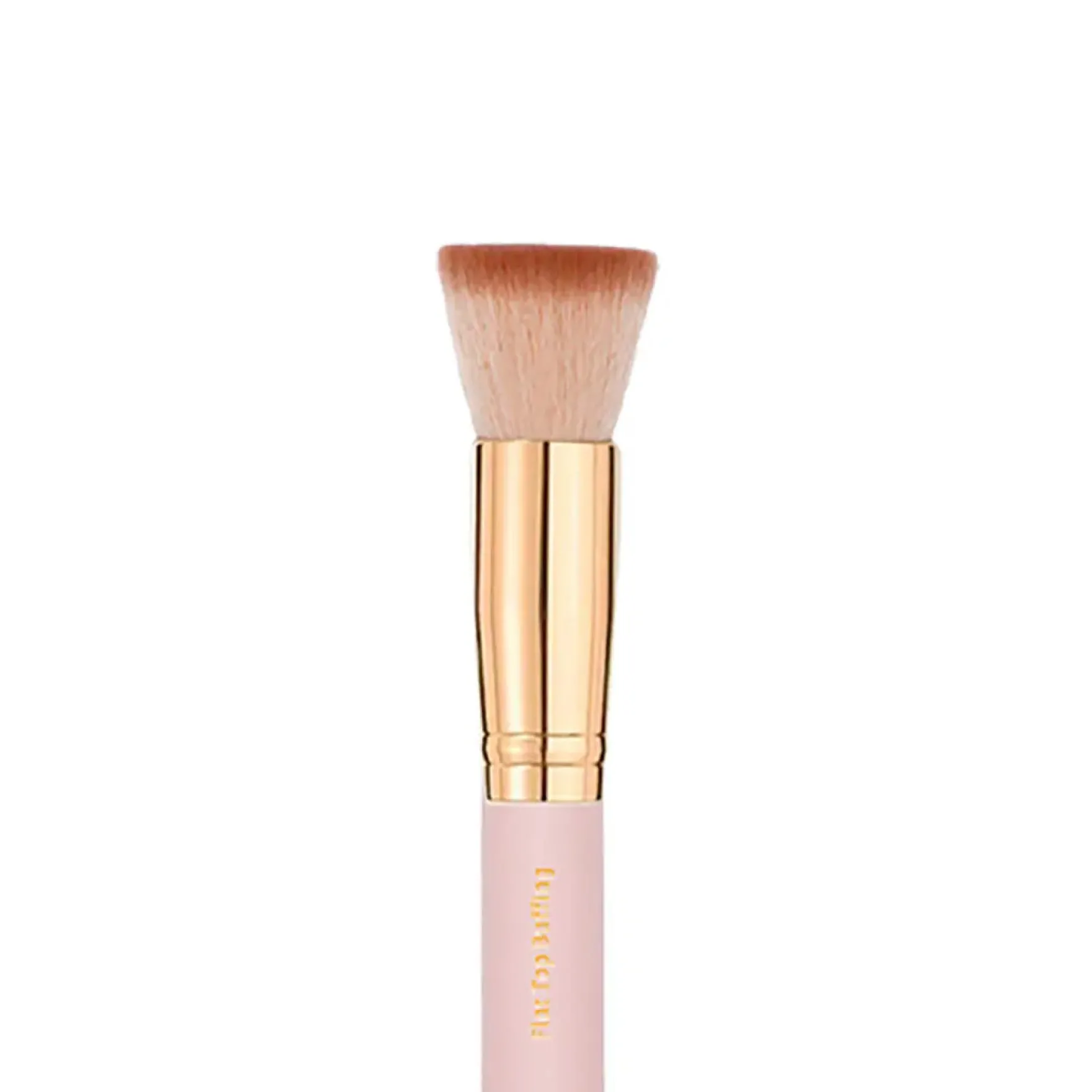 Soft Pink & Gold Flat Top Buffing Brush