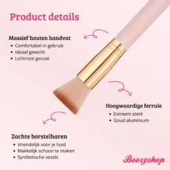 Soft Pink & Gold Flat Top Buffing Brush