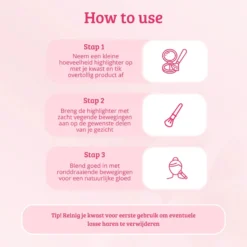 Soft Pink & Gold Highlighter Brush