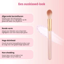 Soft Pink & Gold Highlighter Brush