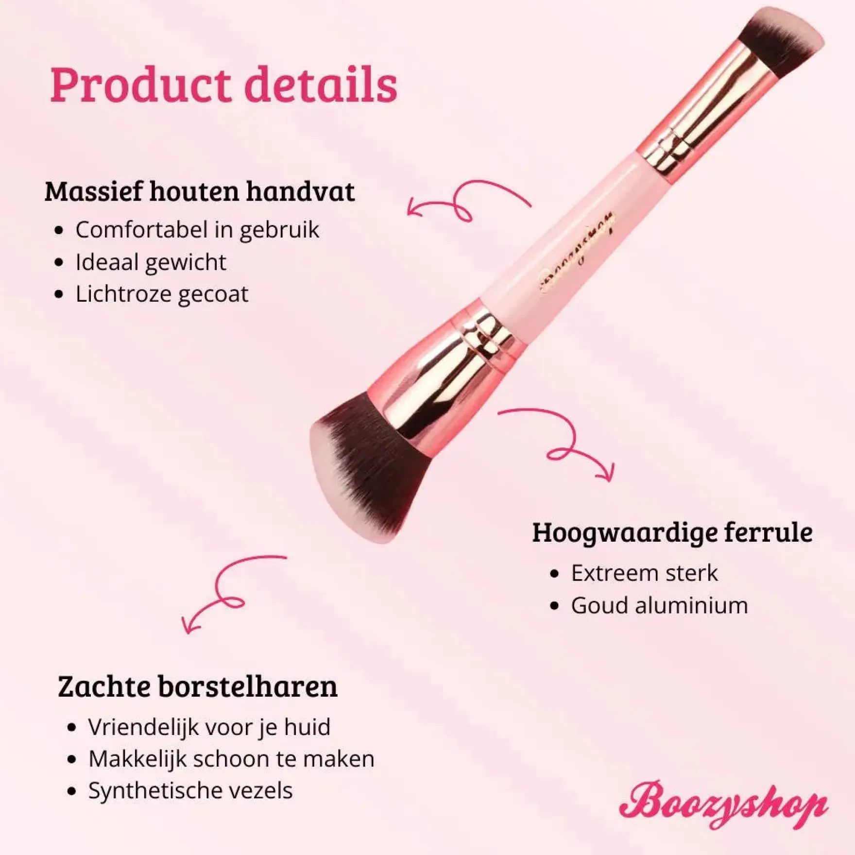 Soft Pink & Gold Multifunctional Blending Brush