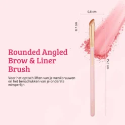 Soft Pink & Gold Rounded Angled Brow & Liner Brush