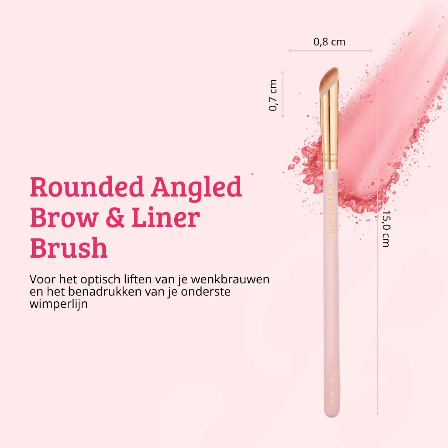 Soft Pink & Gold Rounded Angled Brow & Liner Brush