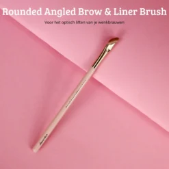 Soft Pink & Gold Rounded Angled Brow & Liner Brush