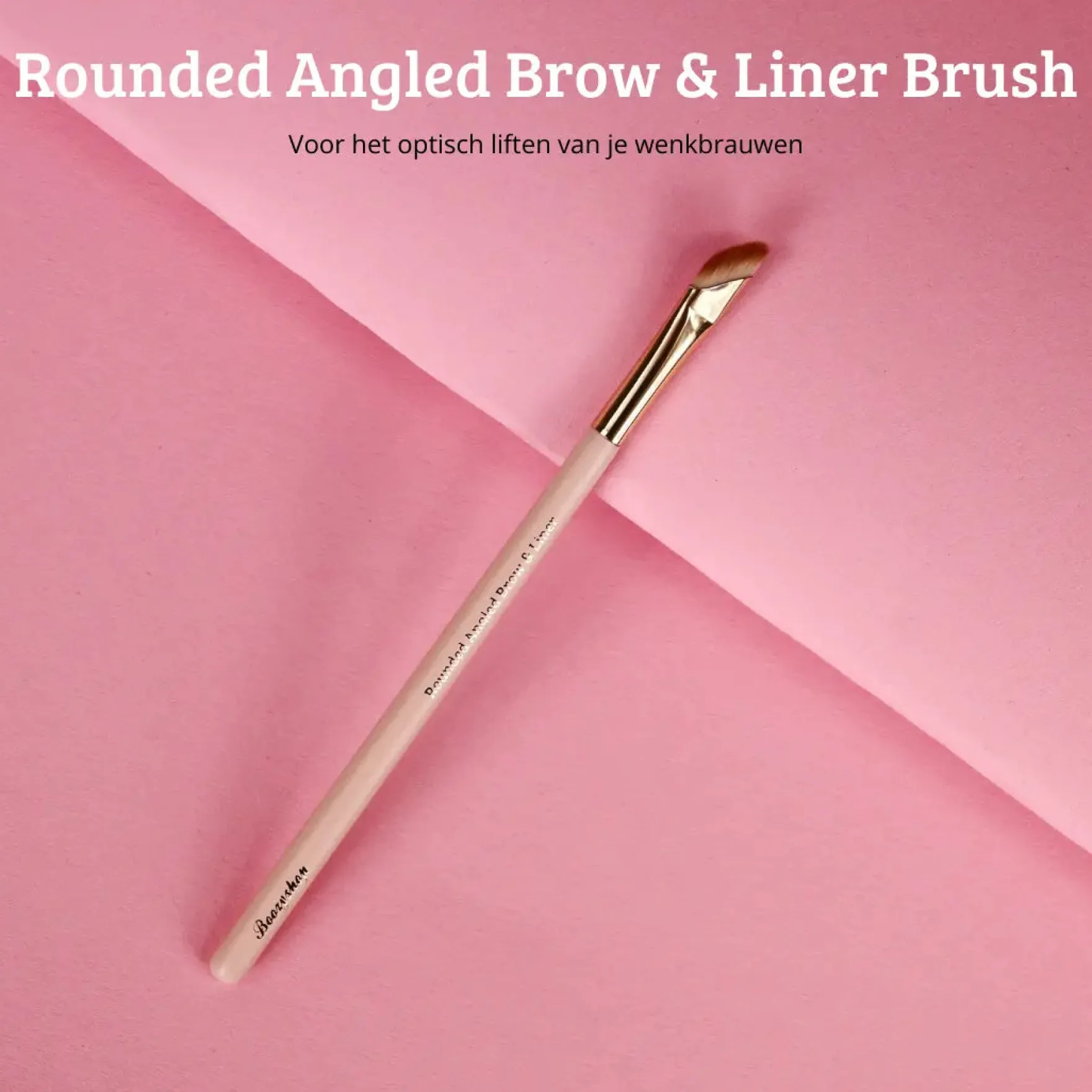 Soft Pink & Gold Rounded Angled Brow & Liner Brush