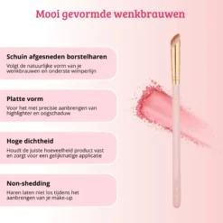 Soft Pink & Gold Rounded Angled Brow & Liner Brush
