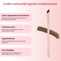 Soft Pink & Gold Square Angled Brow Brush