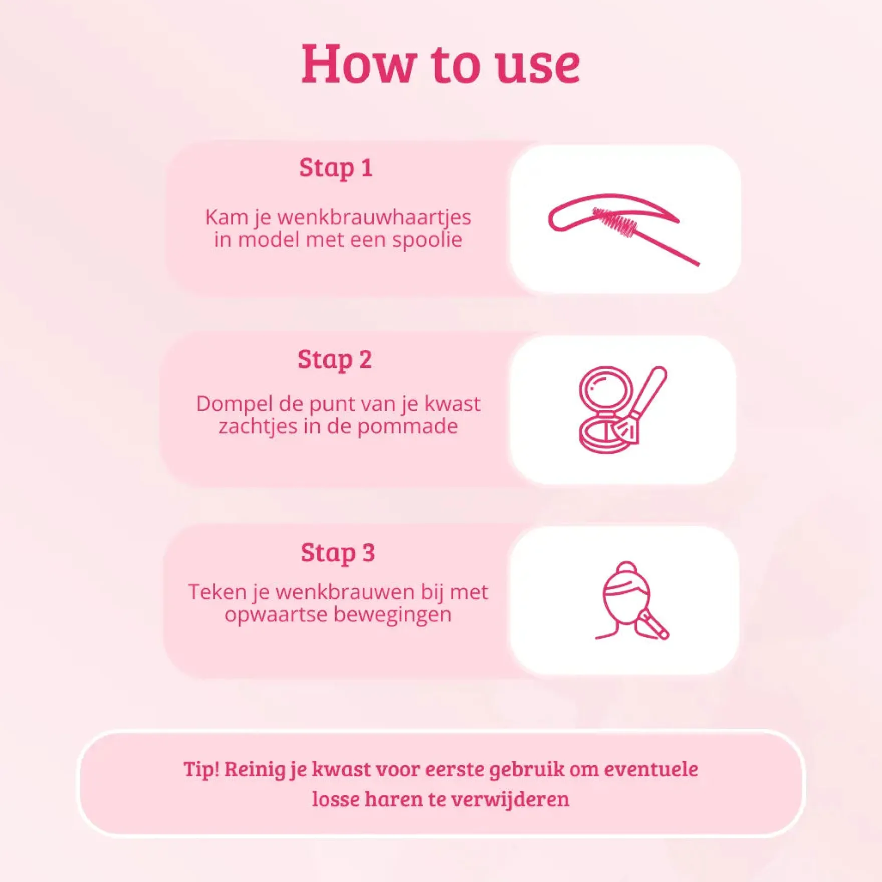 Soft Pink & Gold Square Angled Brow Brush