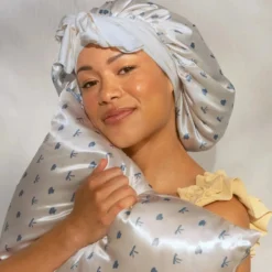 Standard Satin Pillowcase Pearlized Cream & Coastal Blue
