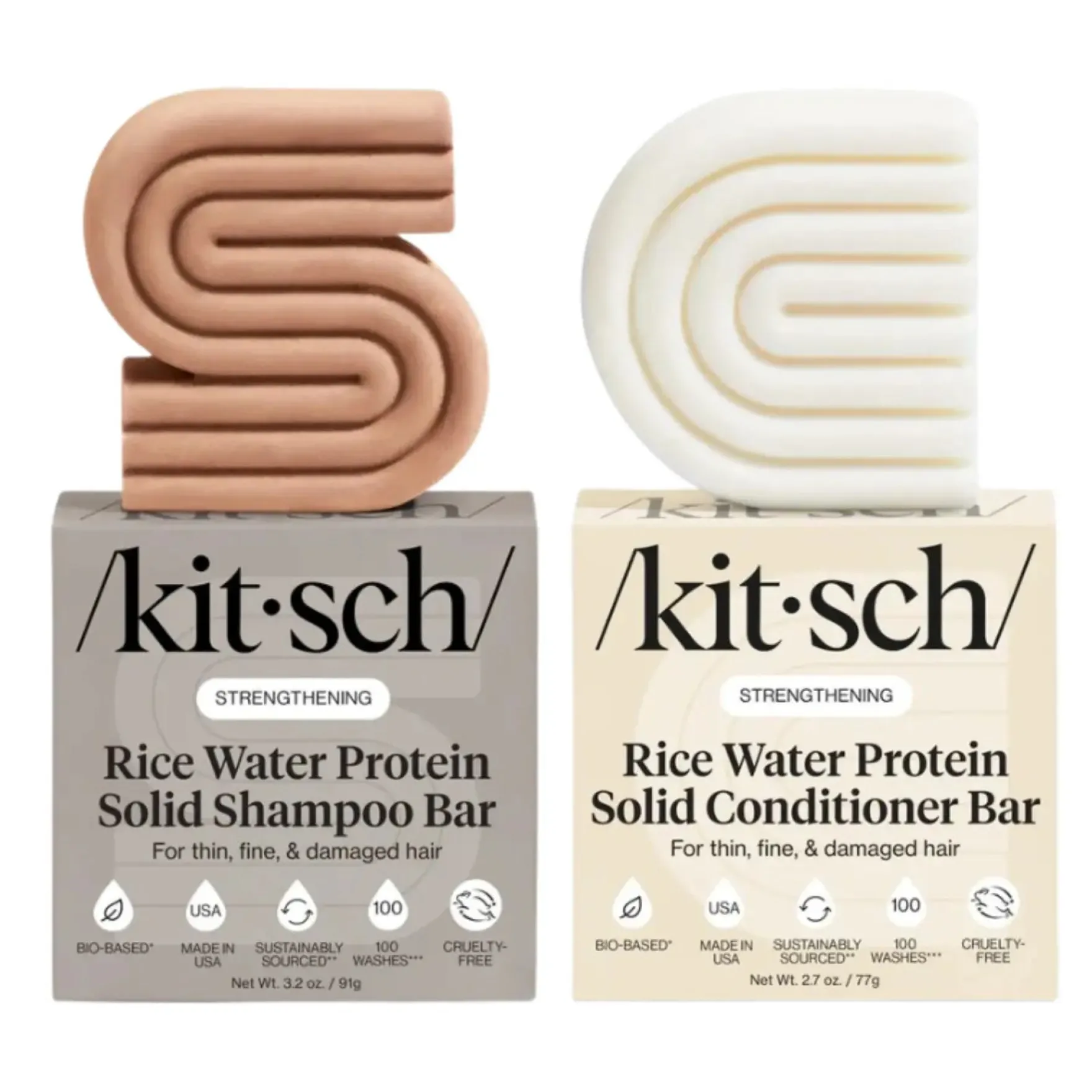 Strengthening Rice Water Shampoo & Conditioner Bar Set