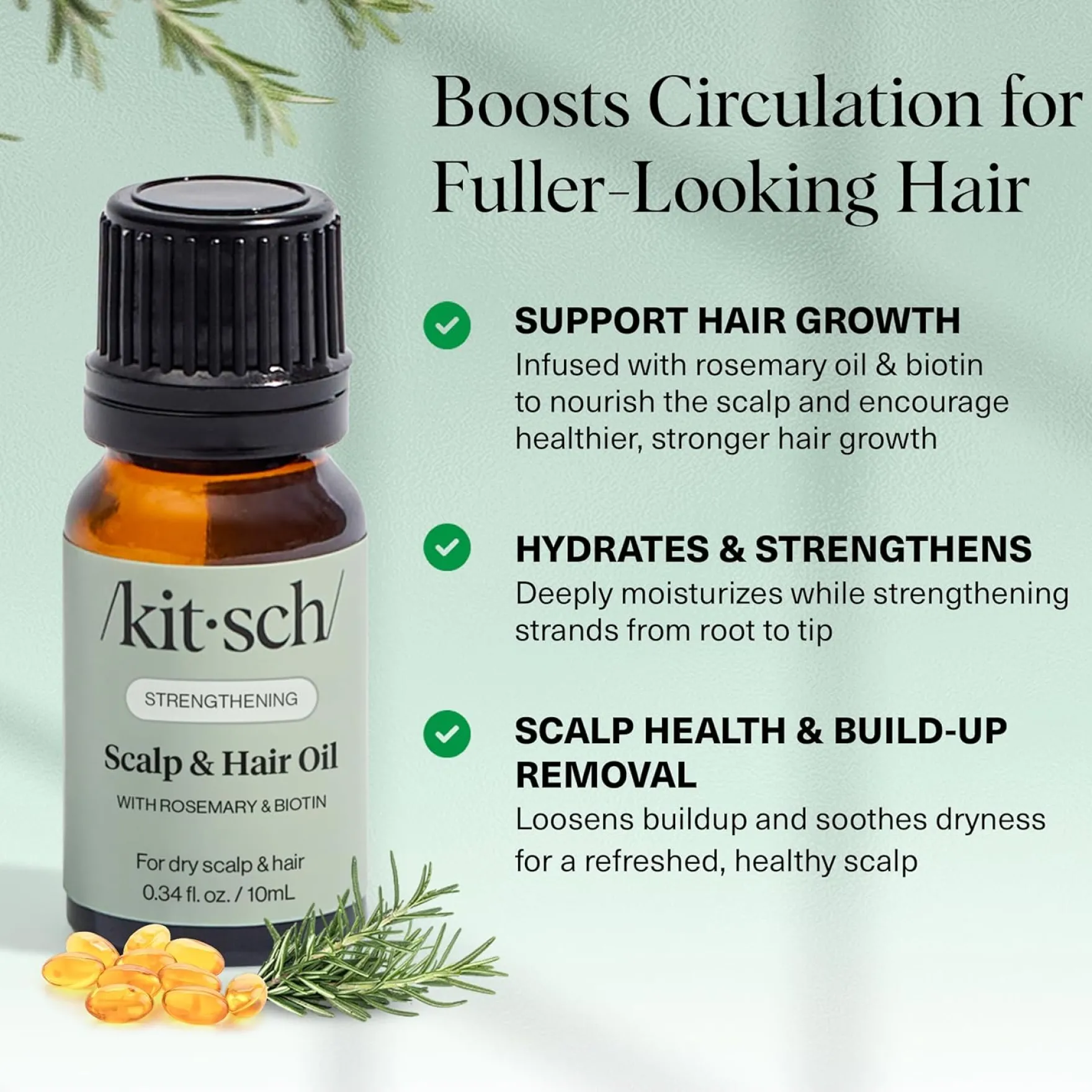 Strengthening Scalp & Hair Oil with Rosemary & Biotin 10 ml.
