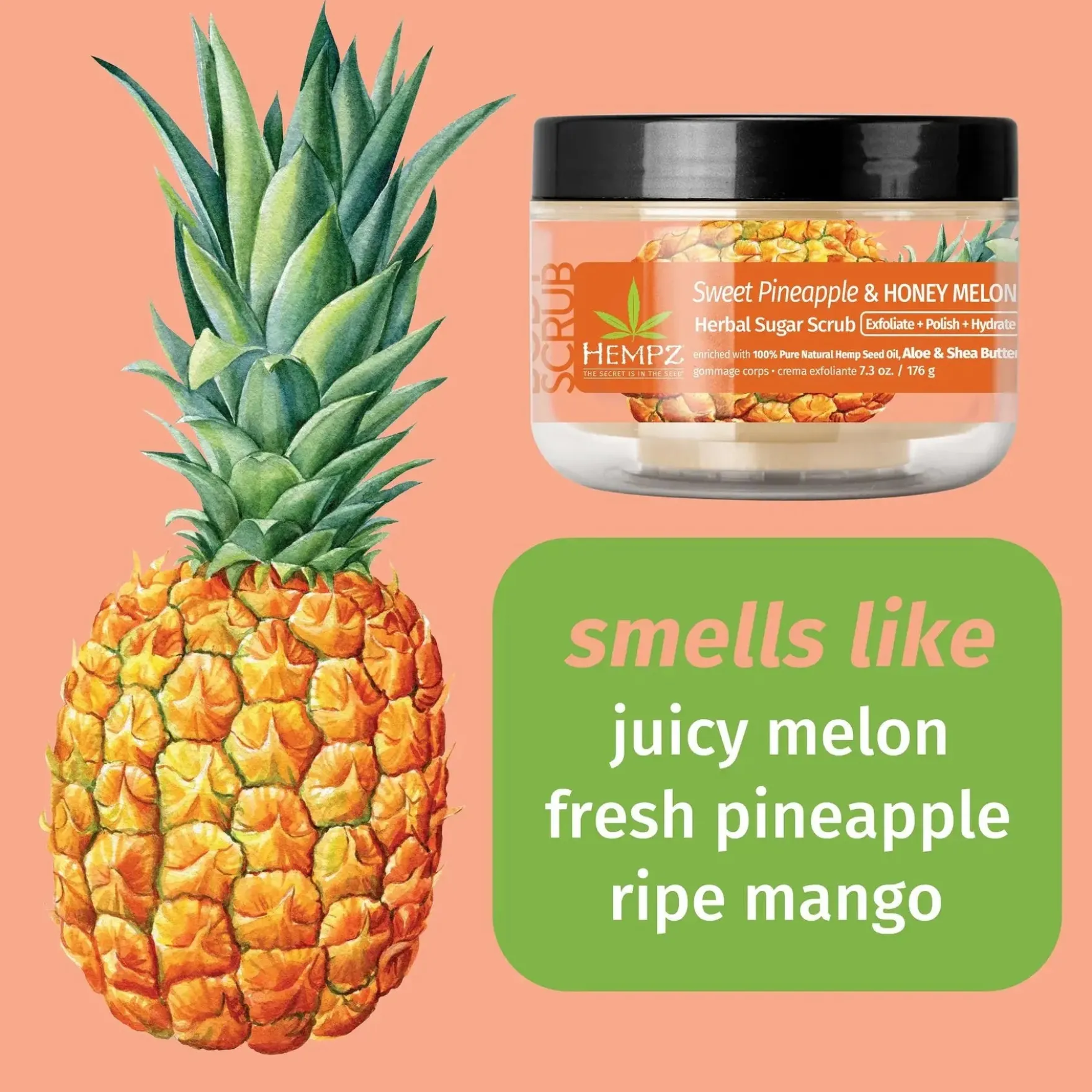 Sweet Pineapple & Honey Melon Herbal Body Scrub