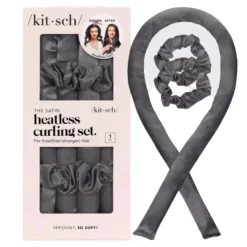 The Satin Heatless Curling Set Charcoal