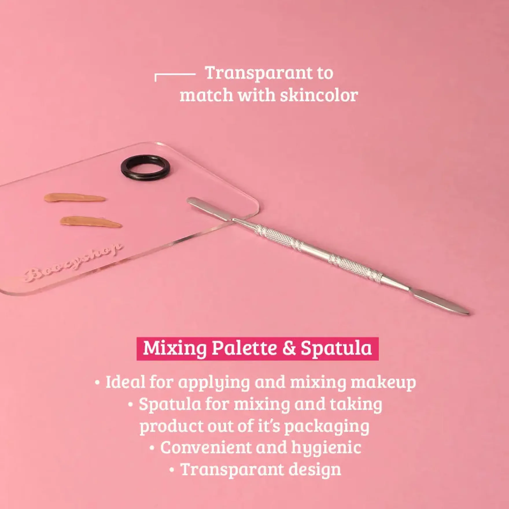 Transparent Makeup Mixing Palette & Spatula