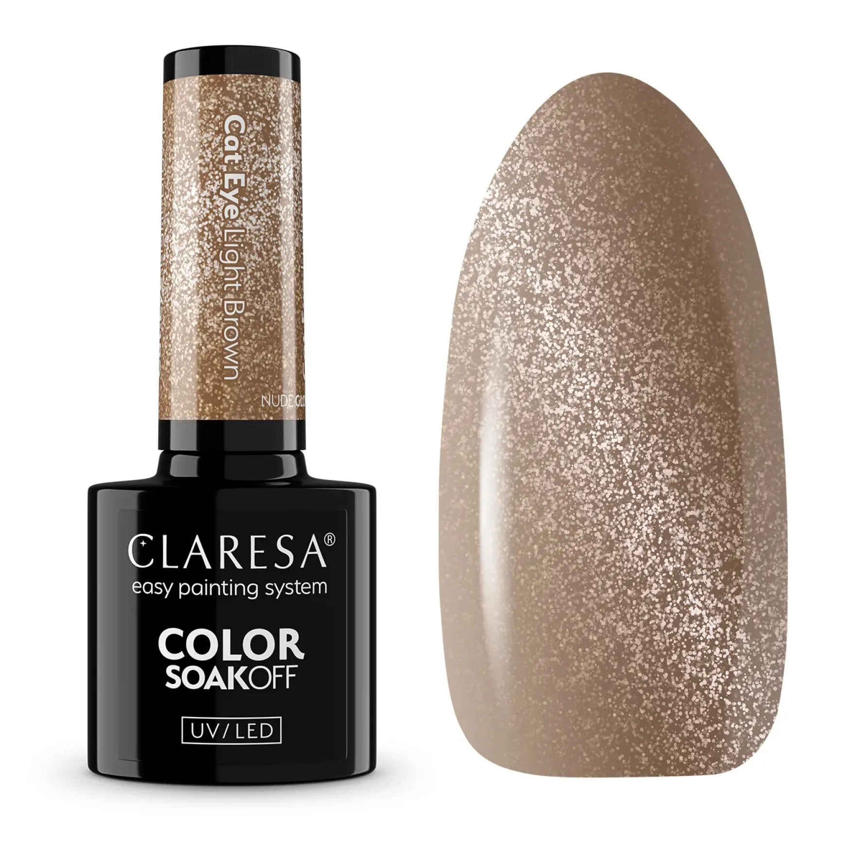UV/LED Cat Eye Nail Polish Nude Glow Light Brown