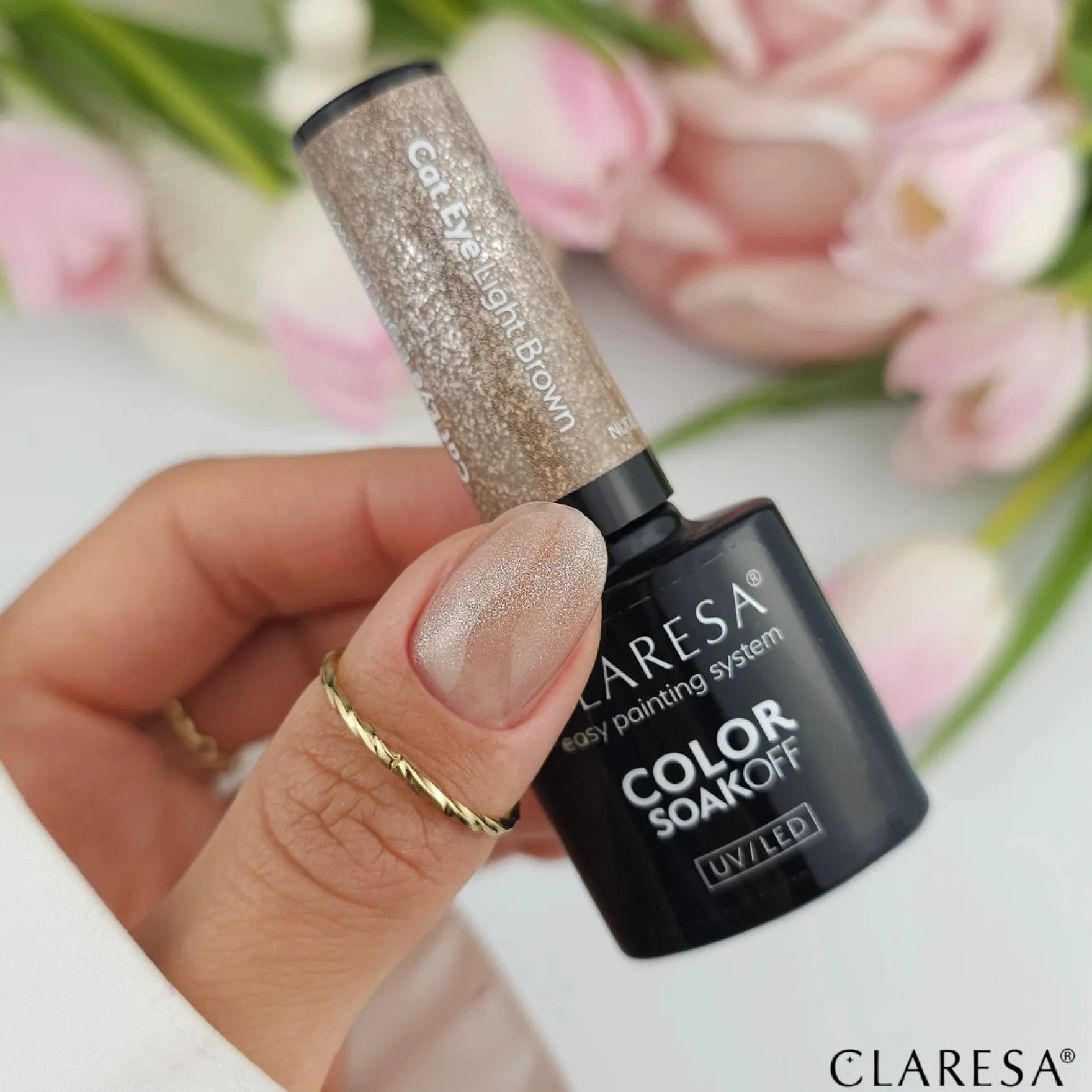 UV/LED Cat Eye Nail Polish Nude Glow Light Brown