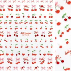 Valentine Bejeweled Nail Art Sticker Coquette Cherry