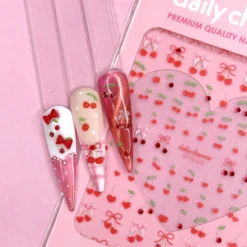 Valentine Bejeweled Nail Art Sticker Coquette Cherry