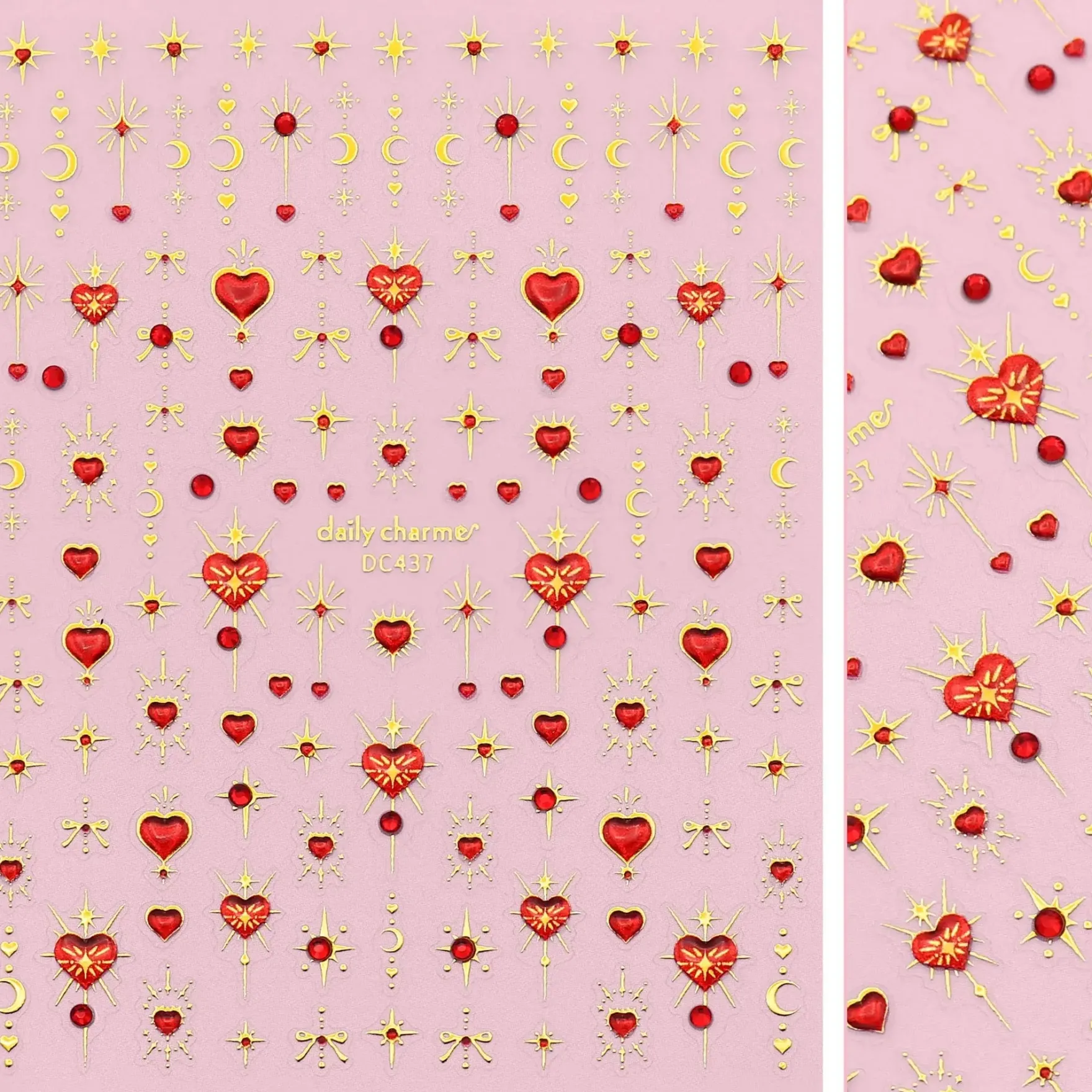 Valentine Bejeweled Nail Art Sticker Starcrossed Hearts