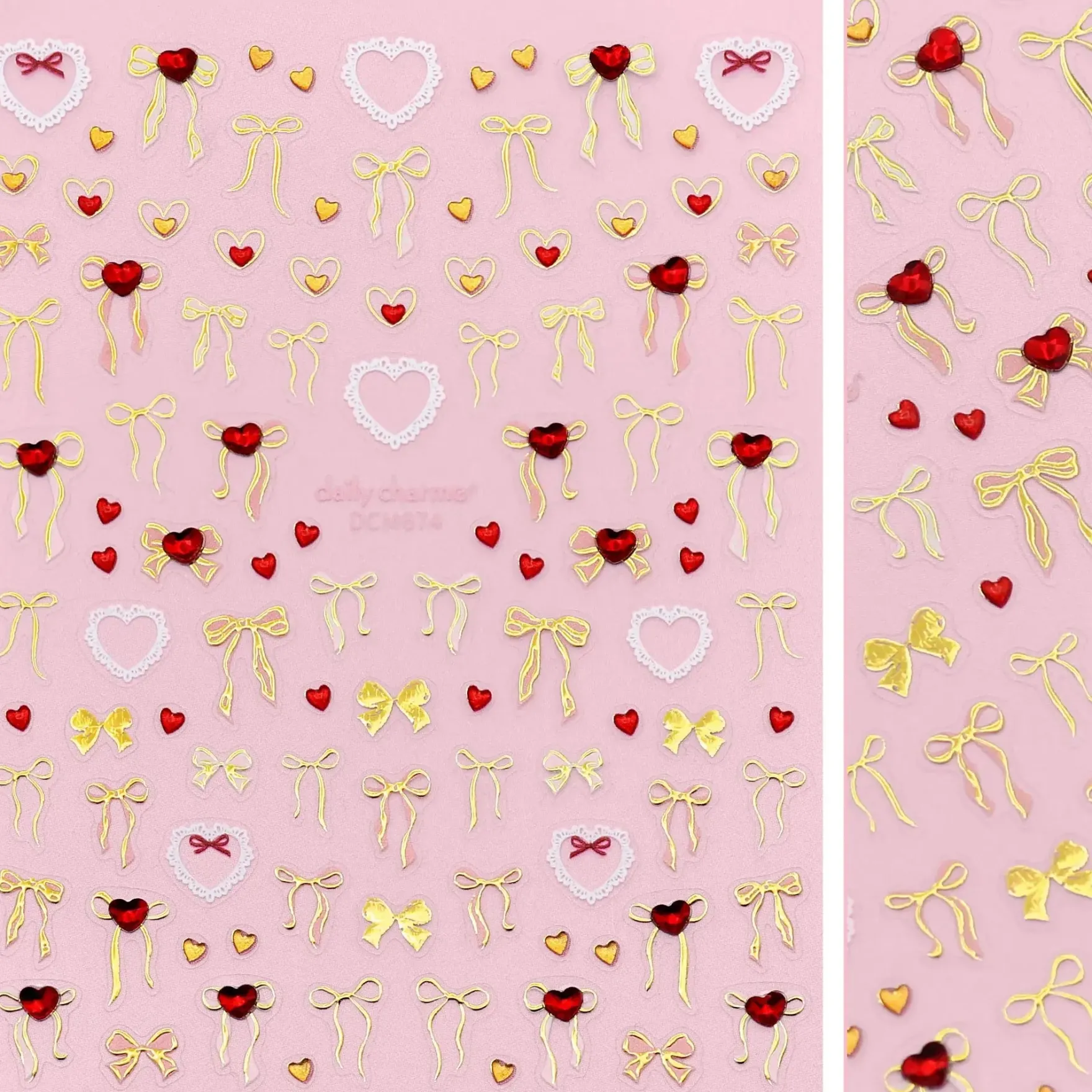 Valentine Bejeweled Nail Art Sticker Lovely Fairy Bows