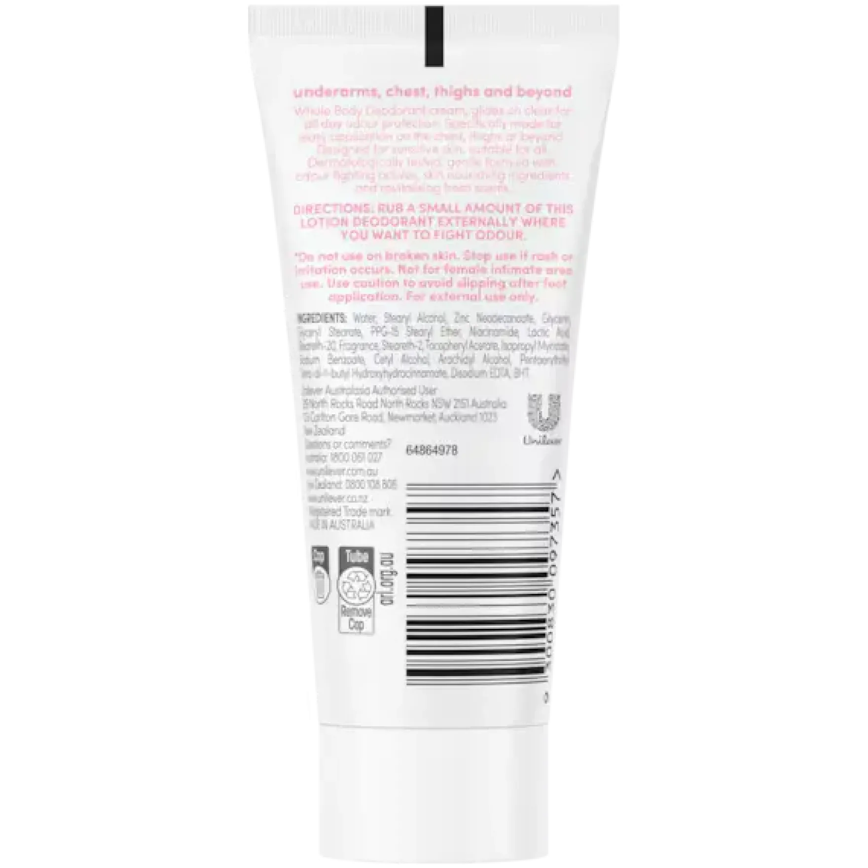 Whole Body Raspberry & Rose Deodorant Cream