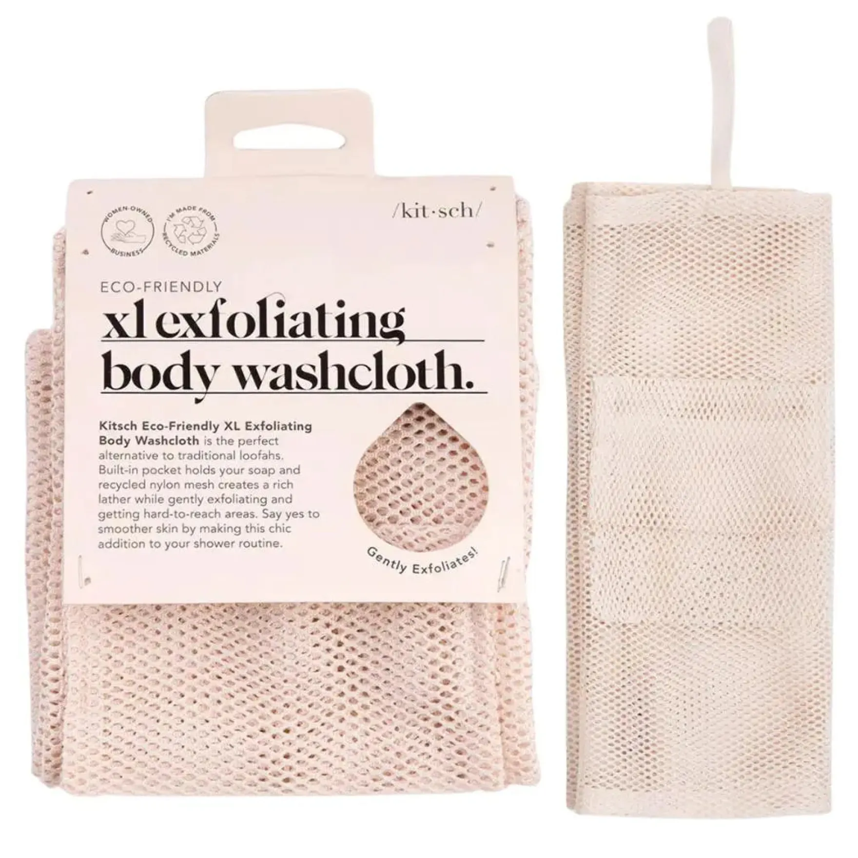 XL Exfoliating Body Washcloth Blush